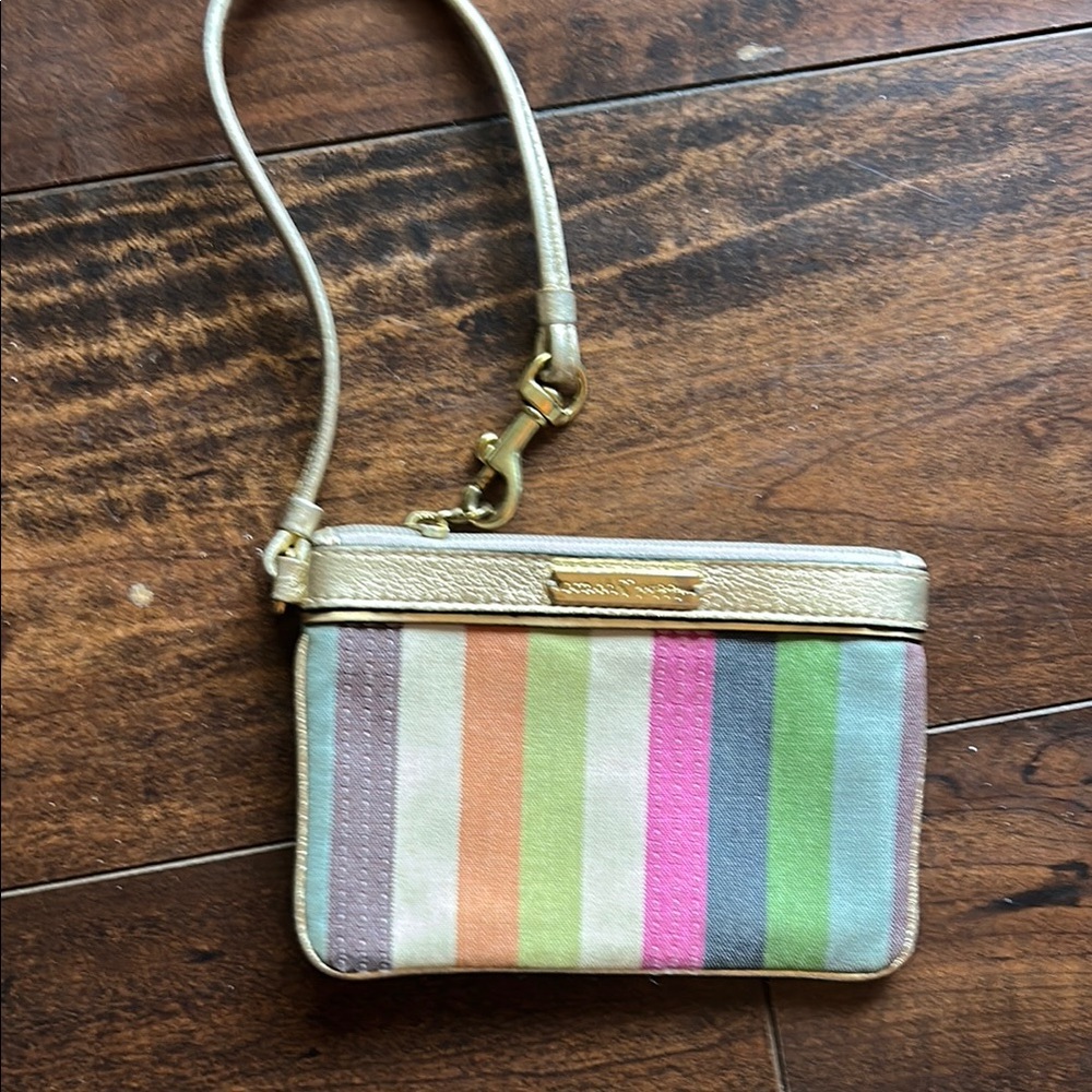 Coach Colorful Striped Wristlet